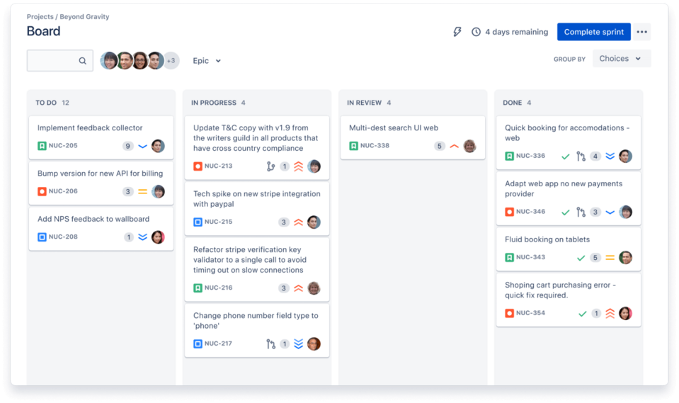 The tech lead, along with the PM, participates in organizing tasks in Jira for the technical team.