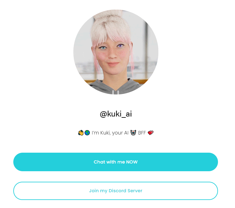 Kuki is a chatbot with which you can talk about many topics