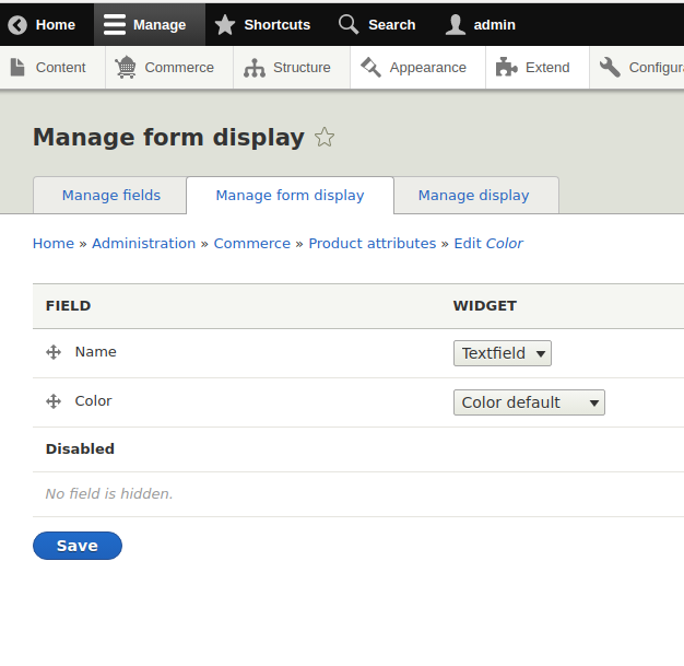 manage form display