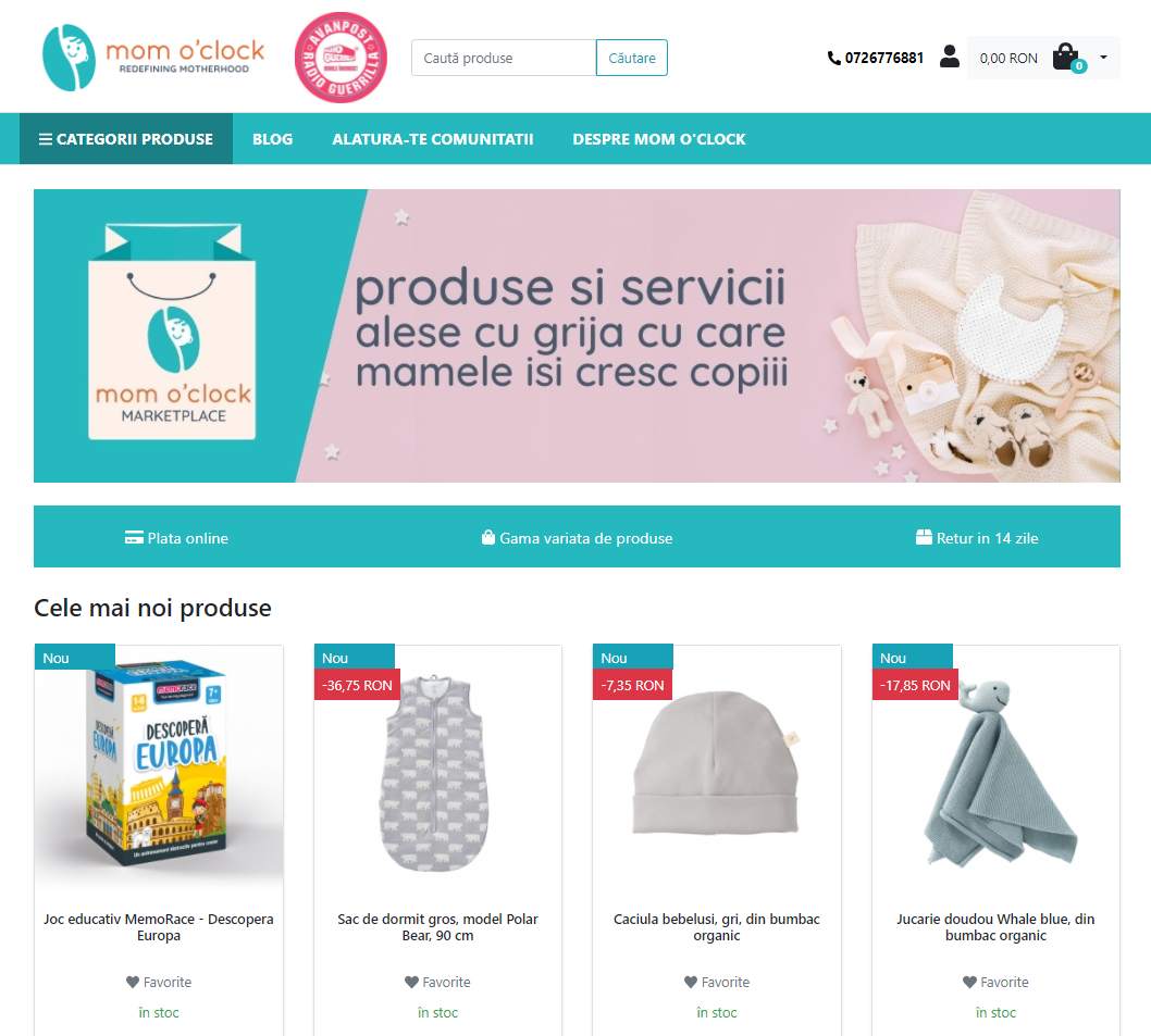 A marketplace platform Mom O'clock offers products for children of all ages