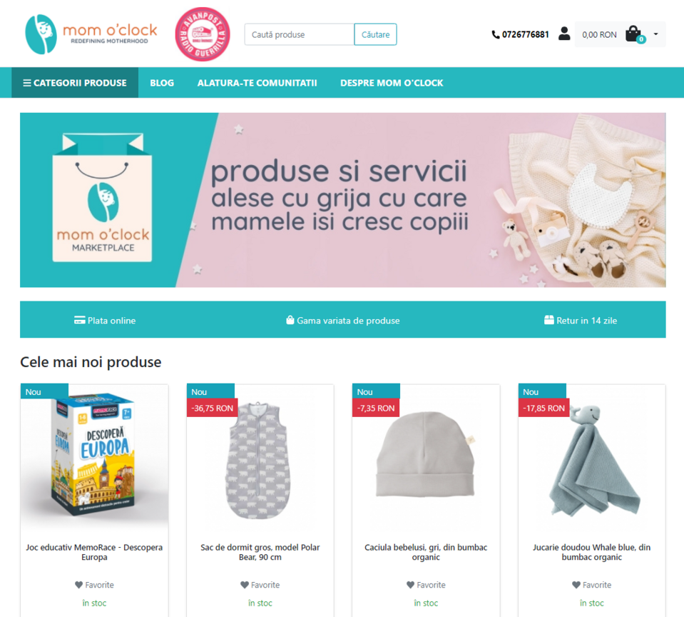 A marketplace platform Mom O'clock offers products for children of all ages