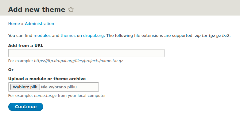 Installing a new Drupal theme