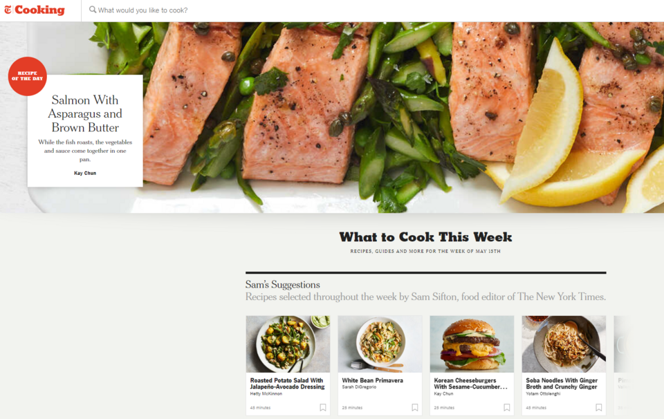 Die NYT Cooking Rezept-Website hat Rezepte für verschiedene Anlässe und Tipps für Anfänger