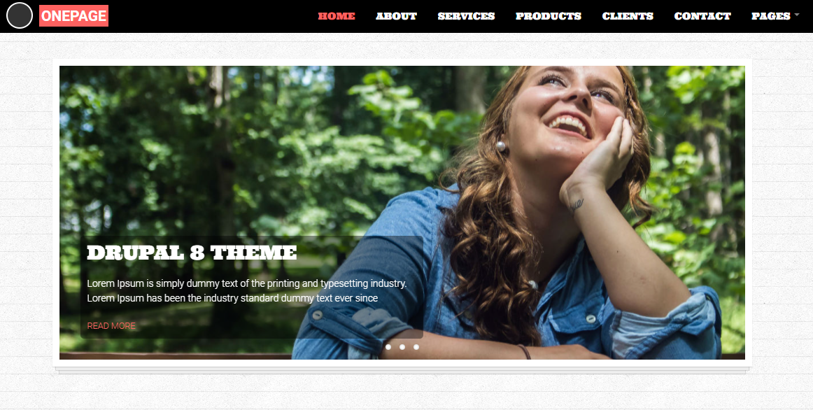 One Page - a readable and functional free Drupal theme