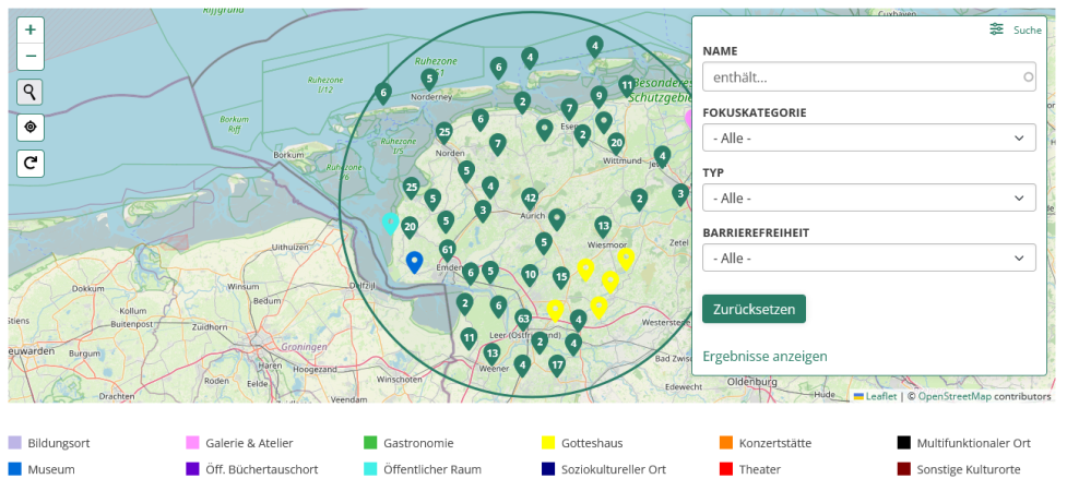 La carte des événements, qui est l'une des caractéristiques de la distribution OpenCulturas