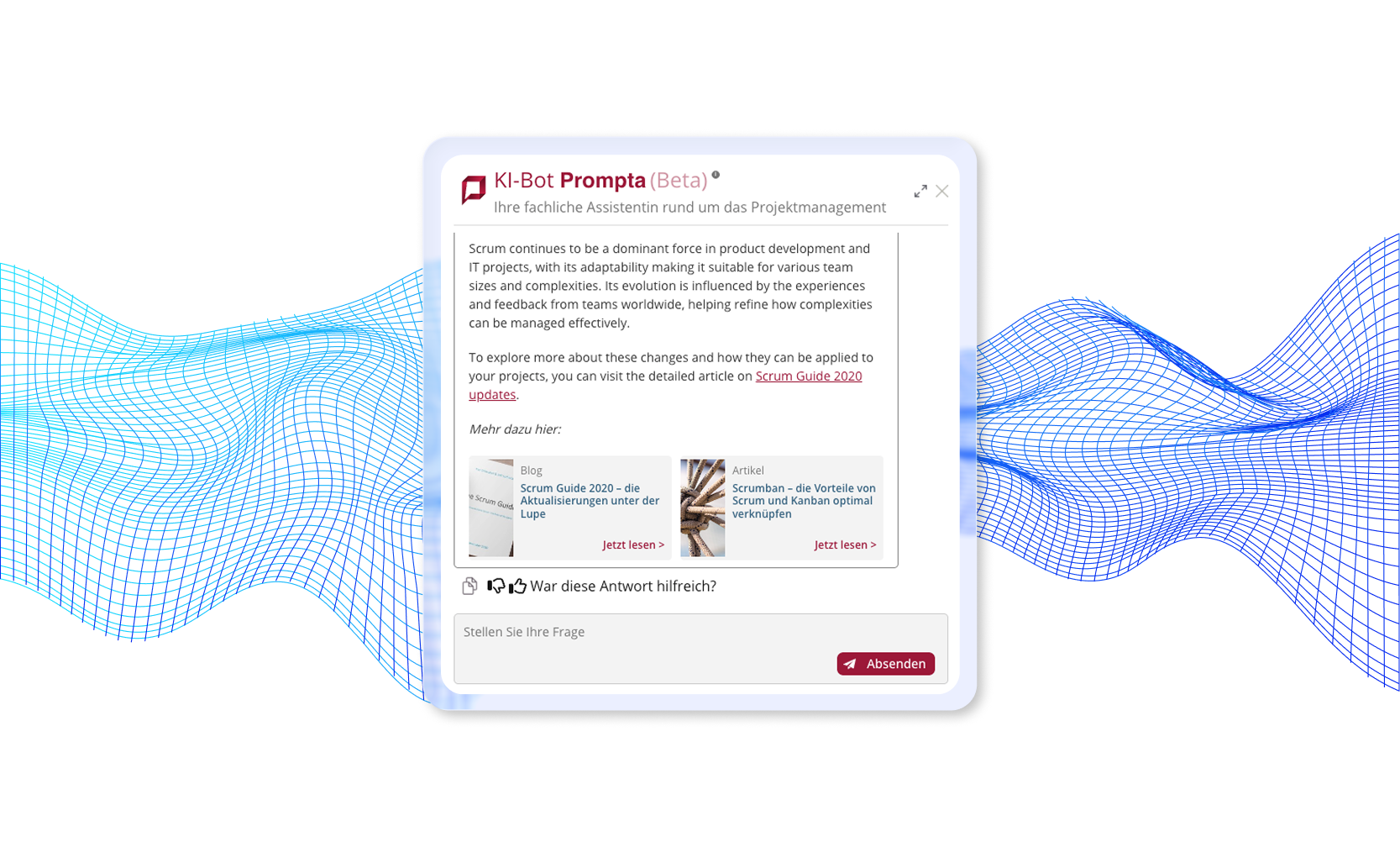 Example of a chatbot we implemented that uses two-stage document grading