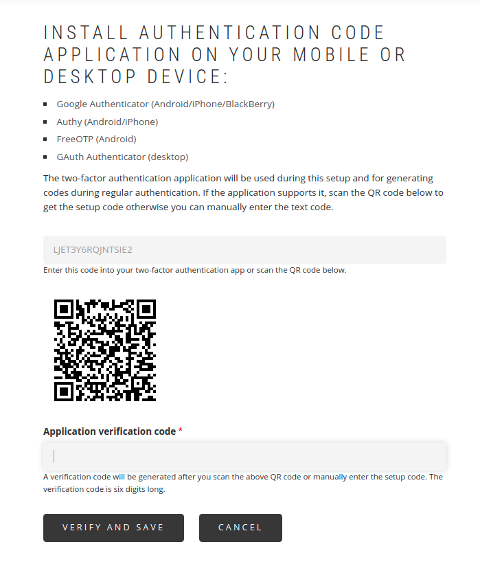 QR code generated in Drupal that we need to scan in the chosen mobile app