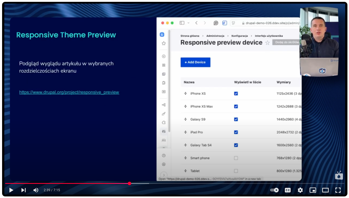 With the Responsive Theme Preview tool, the editor can check how their content looks in different screen widths