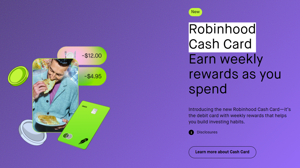 The expressive design of the Robinhood fintech website suggests that it targets a younger audience