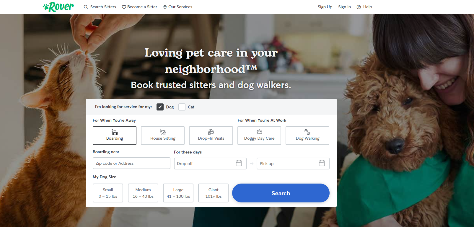 Rover is a marketplace with service offers