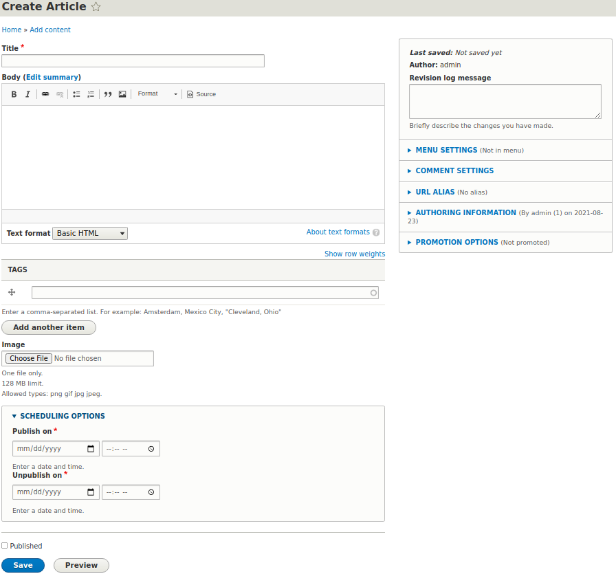 Separate fieldset is one of the ways to display Scheduler options