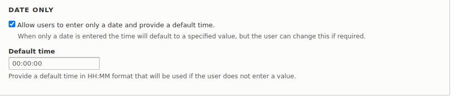 Defining the publication date of the user-selected content in the Scheduler module.