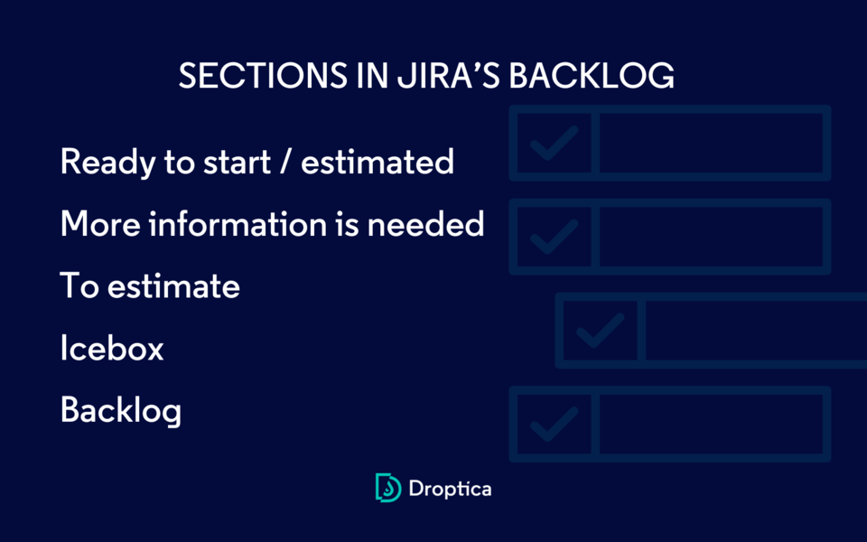 Abschnitte im Jira-Backlog, einem Projektmanagementsystem, machen die Planung von Aufgaben in Sprints einfacher.