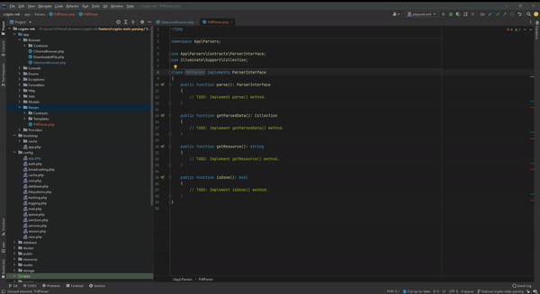 Der Alt + Insert PhpStorm Shortcut ermöglicht es Ihnen, mehrere Aktionen auszuführen, wie das Überschreiben einer Methode