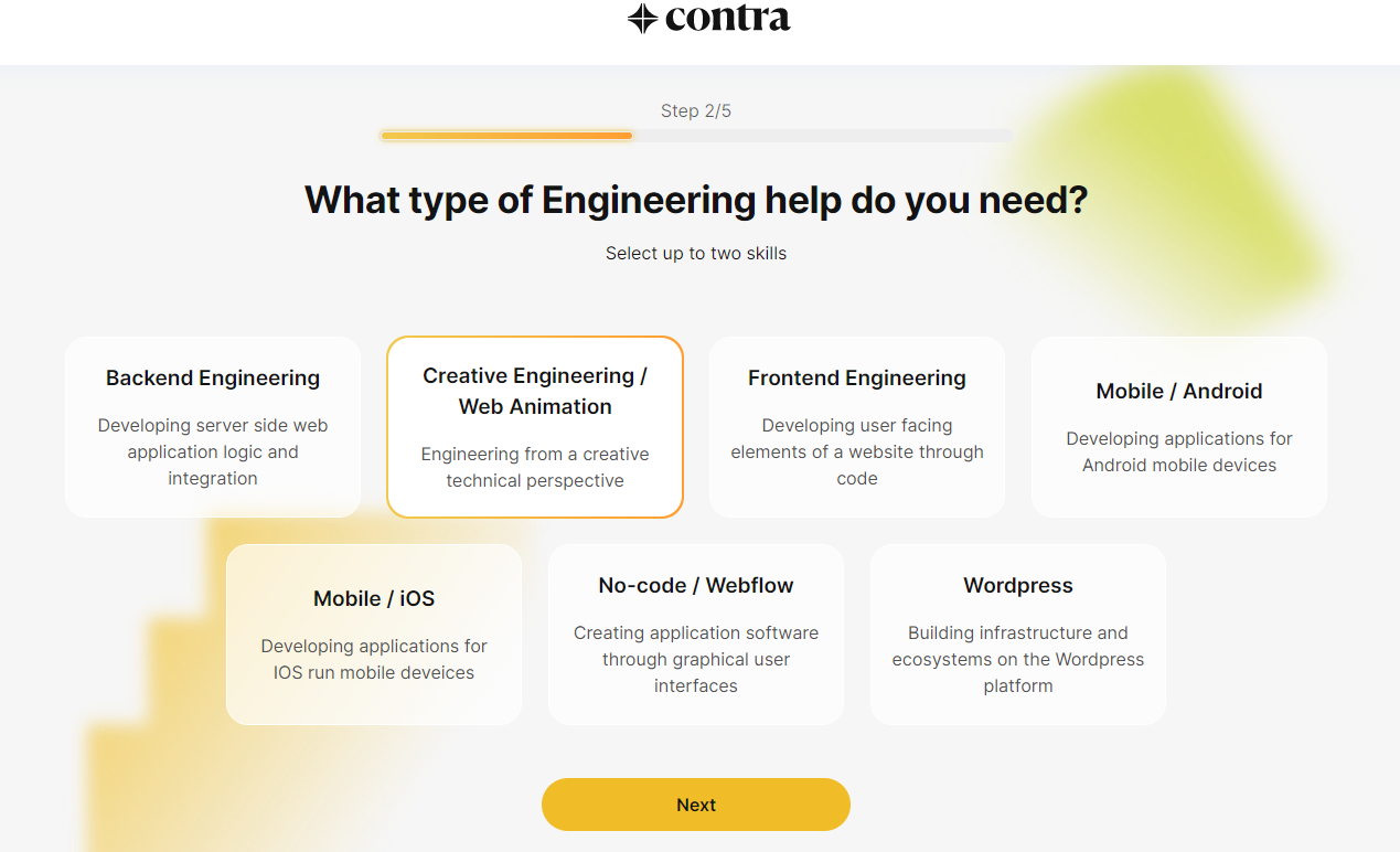 Contra is a platform that gathers specialists looking for new projects
