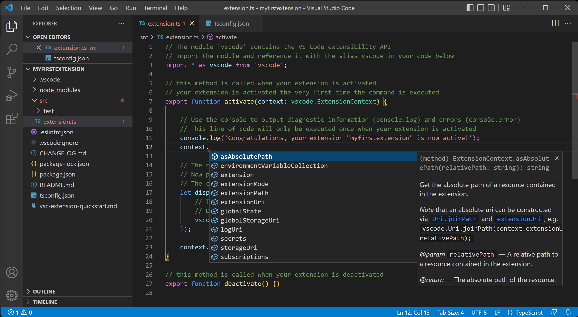 Visual Studio Code is a handy tool created by Microsoft that facilitates TypeScript programming. 