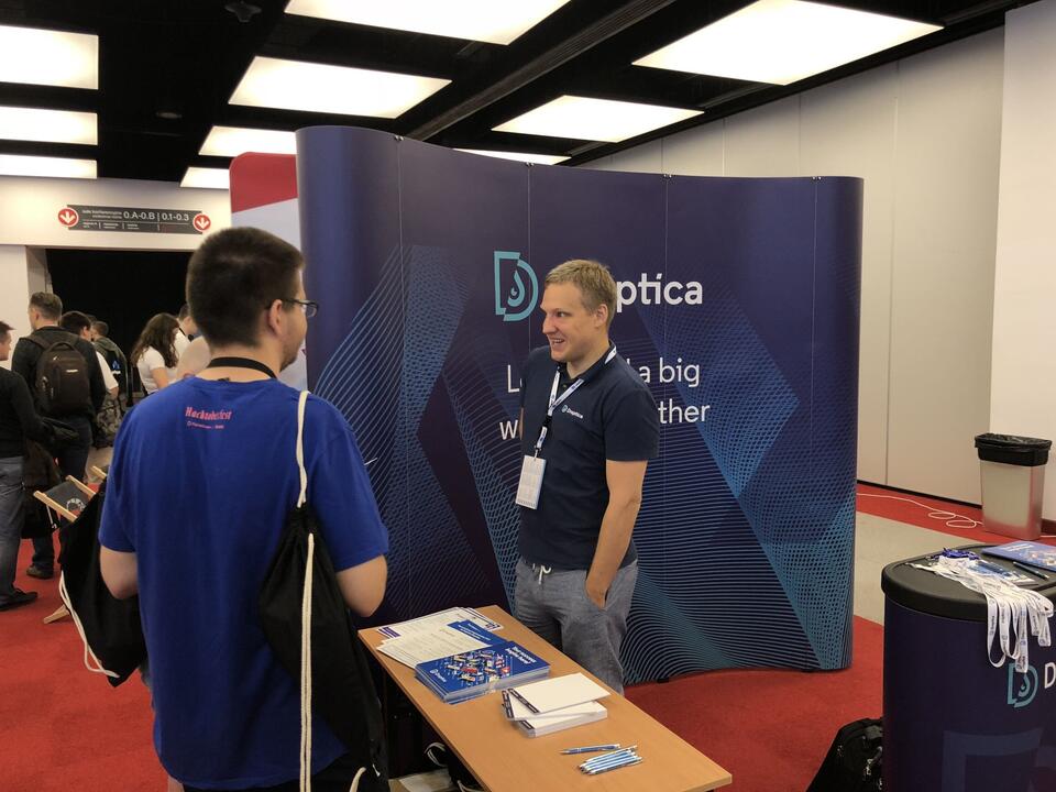 Droptica's stall at the conference