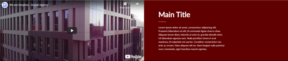 Mit Droopler können Sie ein Video auf einer Seite Ihres Paragraphs und die Beschreibung auf der anderen platzieren