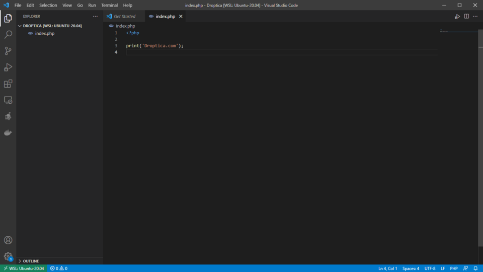 Das Innere eines kostenlosen PHP-Editors - Visual Studio Code