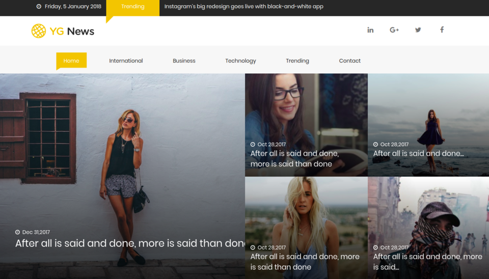 Bestes kostenloses Drupal-Theme für Nachrichten-Webseiten - YG News