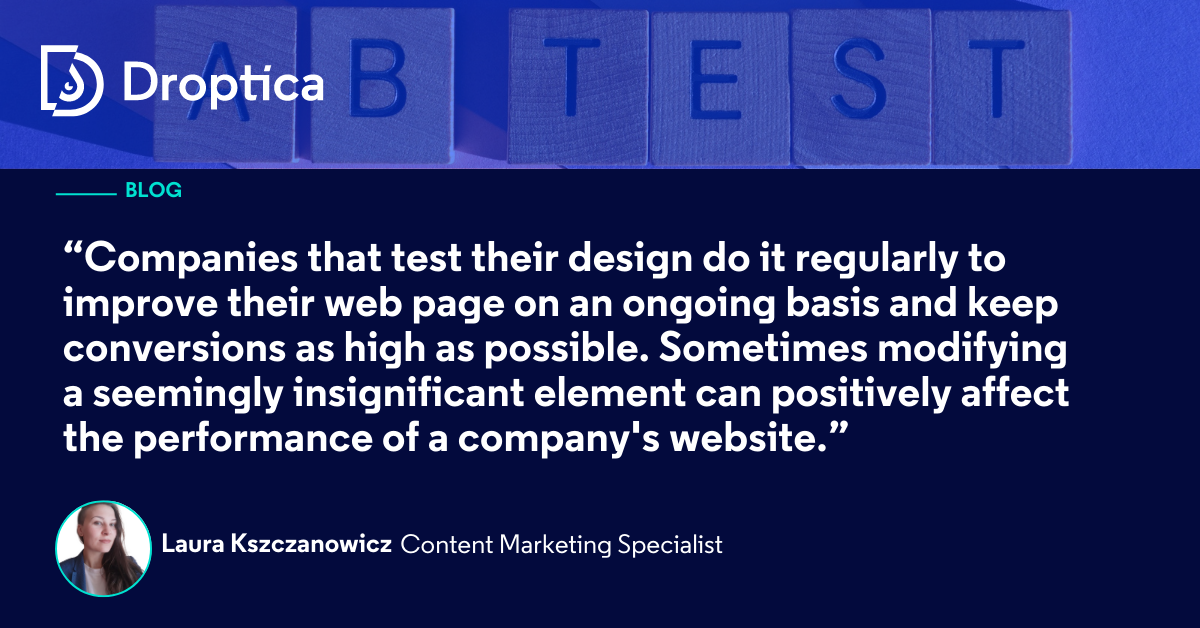 5 examples of A/B testing of various website elements | Droptica