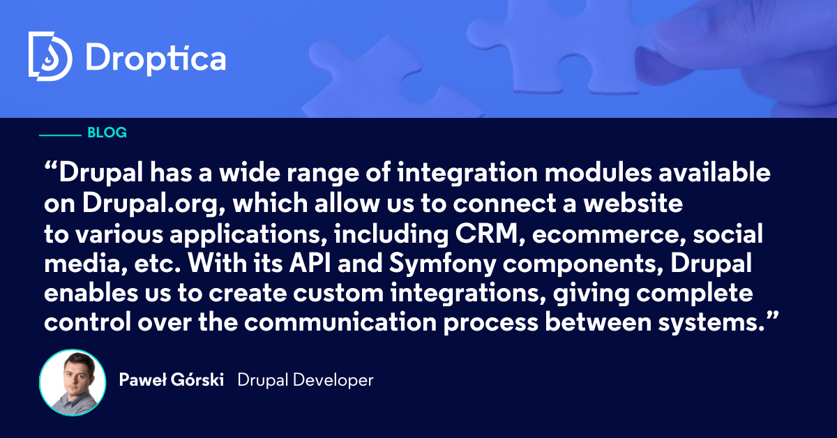Drupal integration with enterprise systems - guidance | Droptica