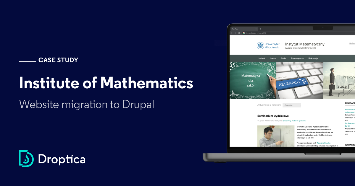 Website Migration - Case Study Math Institute | Droptica