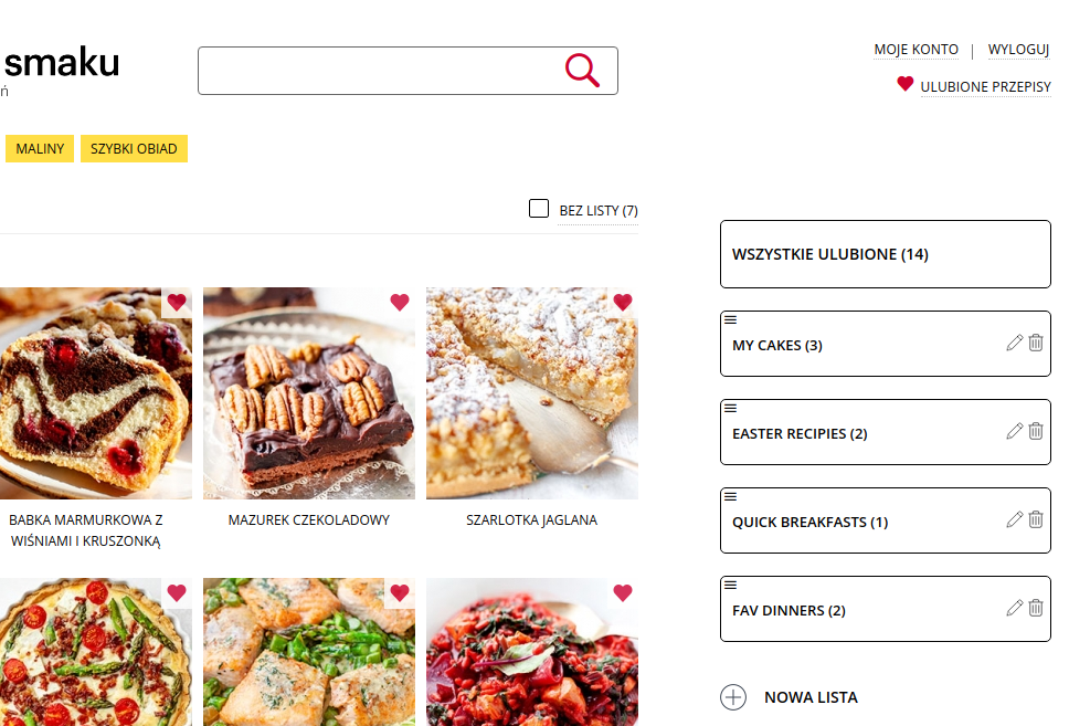 Kwestia Smaku favourites