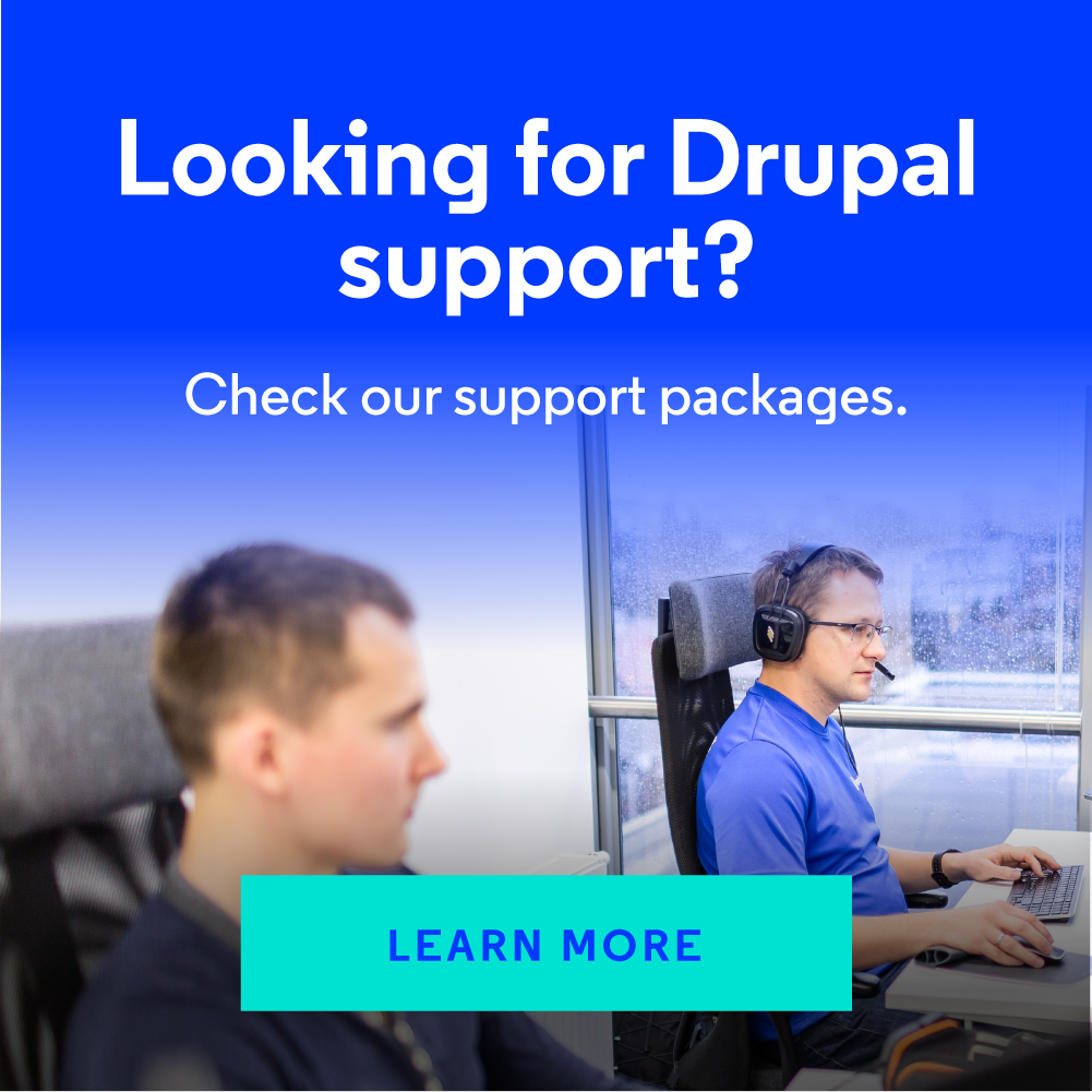 As part of Drupal support, we maintain existing websites and expand them with new functionalities