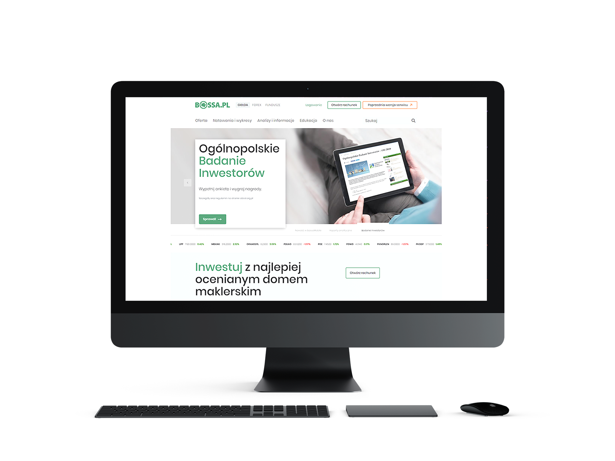 Home page of the Bossa.pl, a website created in Drupal