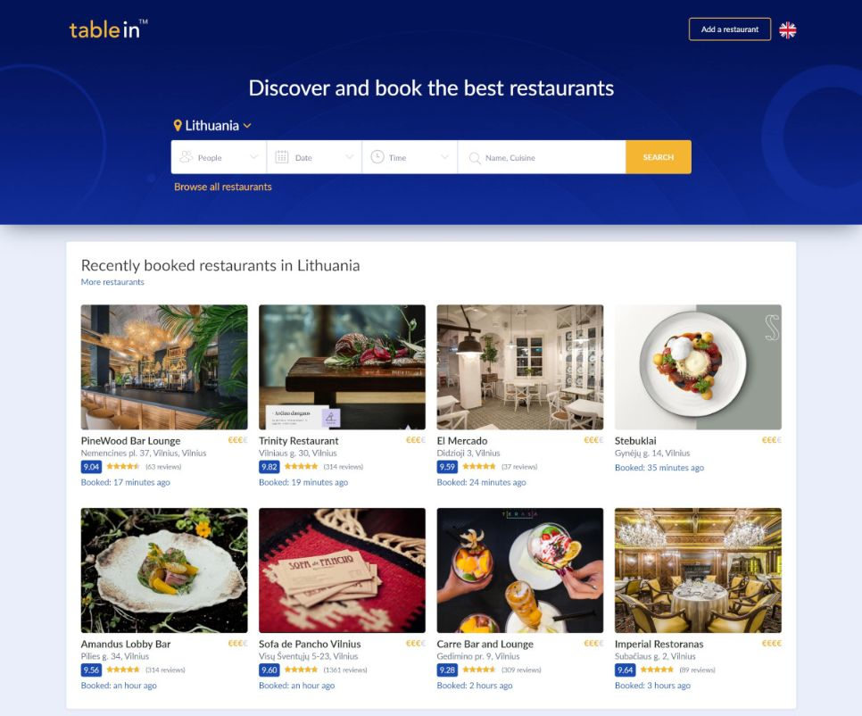 Tablein page
