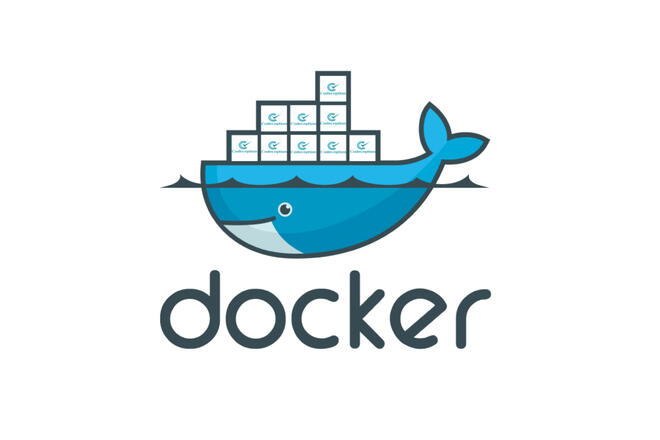 Logo: Characteristic docker logo with blue whale with containers on it's back. Box print changed for codeception mini-logos