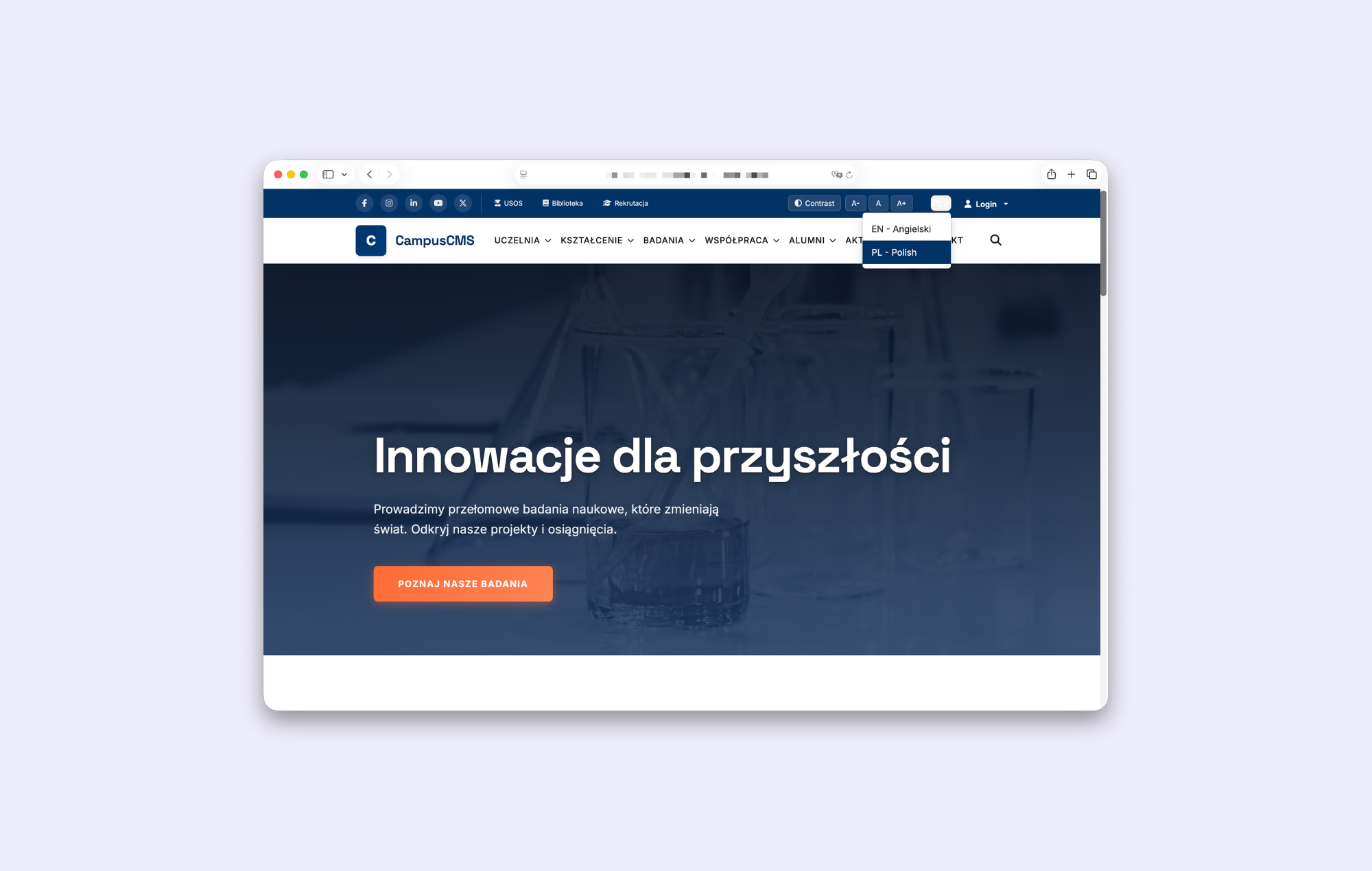CampusCMS multilingual option