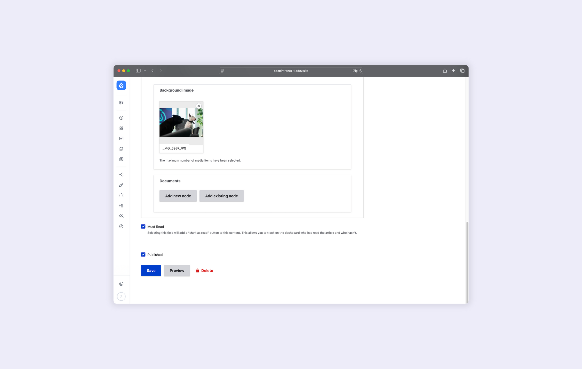 A window on the Open Intranet with a view of an article's "must read" feature.