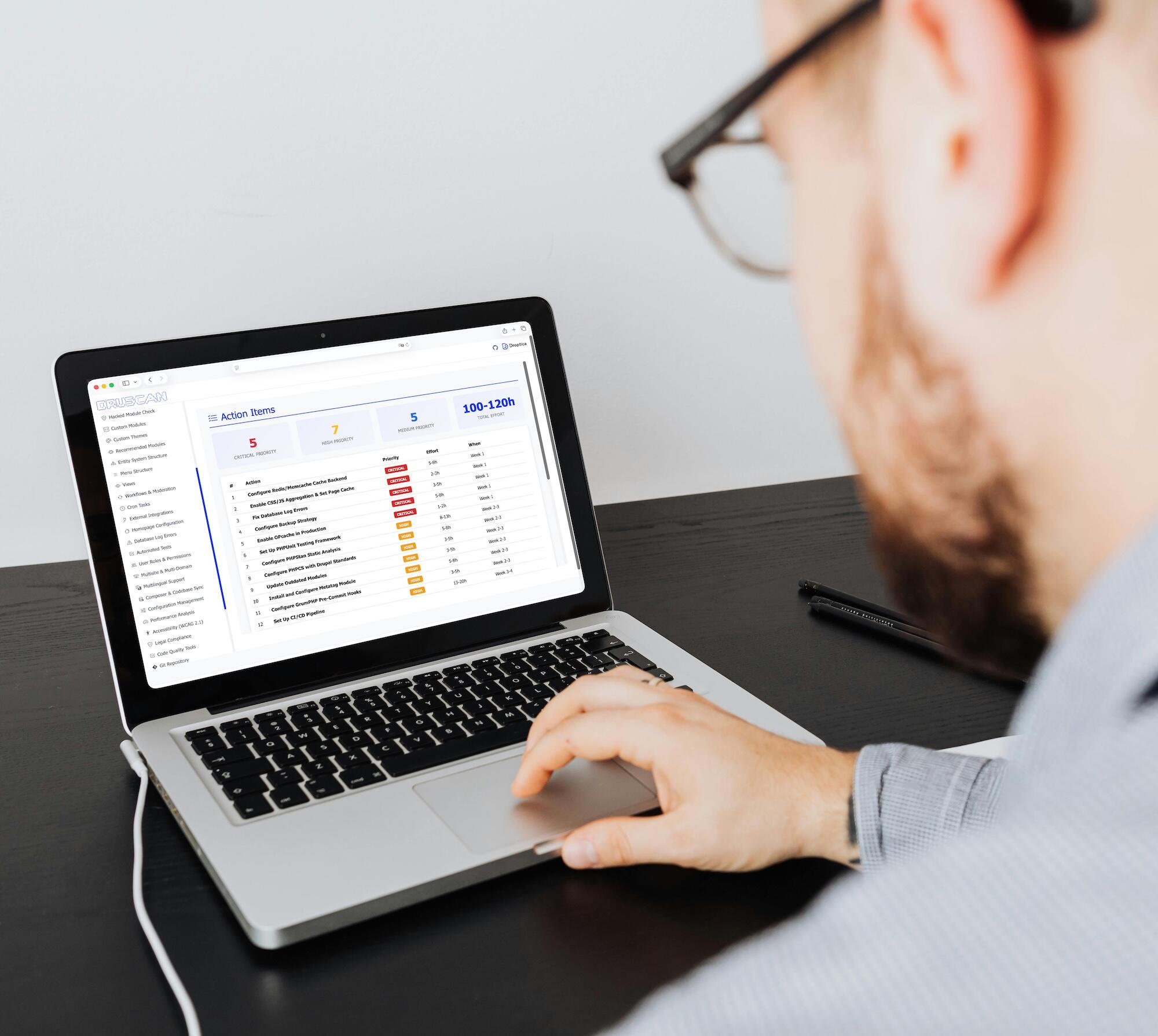 Druscan is an open-source tool for technical auditing of Drupal, which is available for free. 