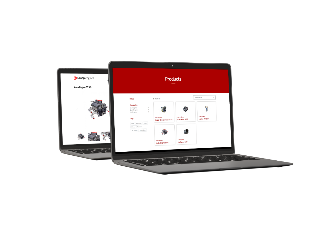 We create ecommerce solutions with product catalogs, tags, filters, and search