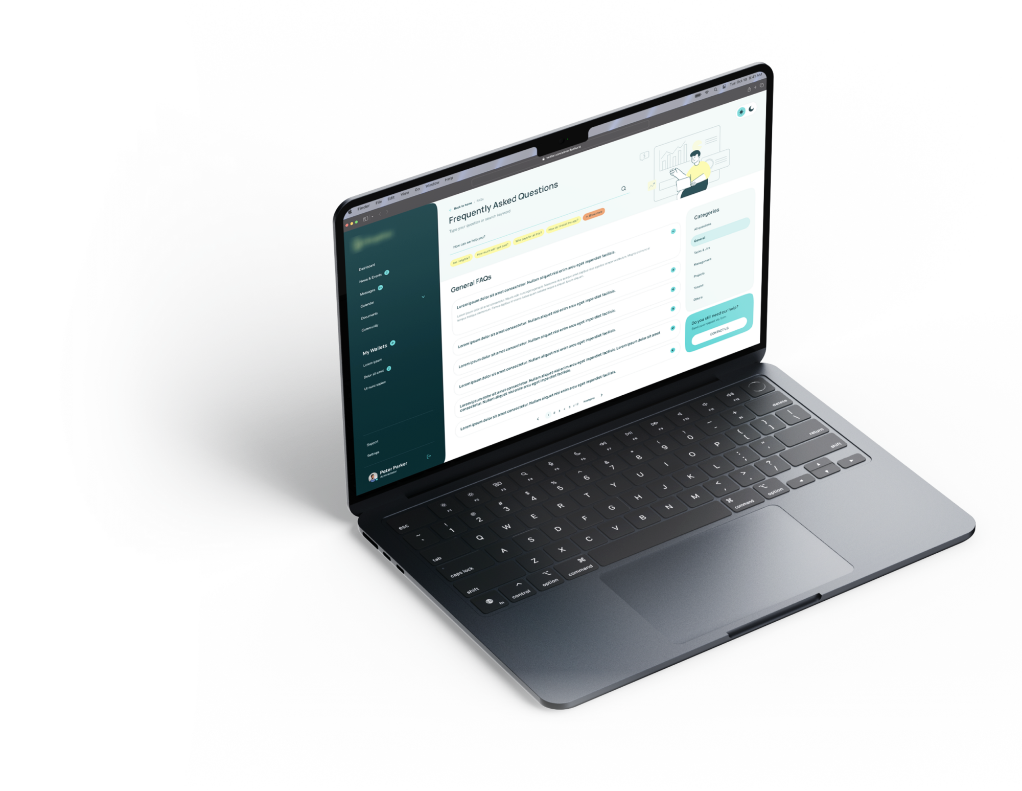 The intranet gives you access to company processes and projects and allows you to create FAQ guides