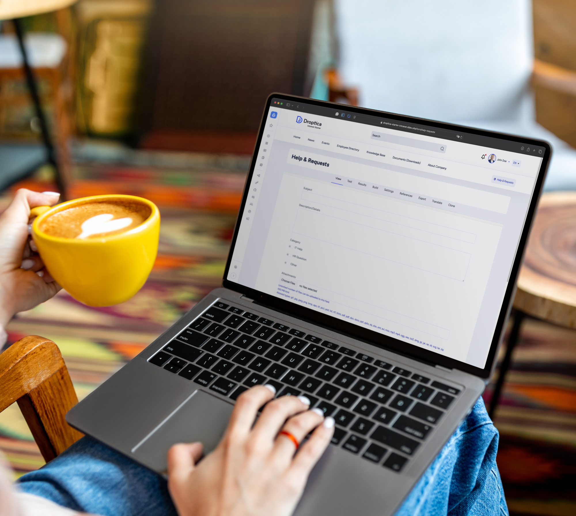 An example of an intranet implementation based on a ready-made open source product from Droptica with an editing option.