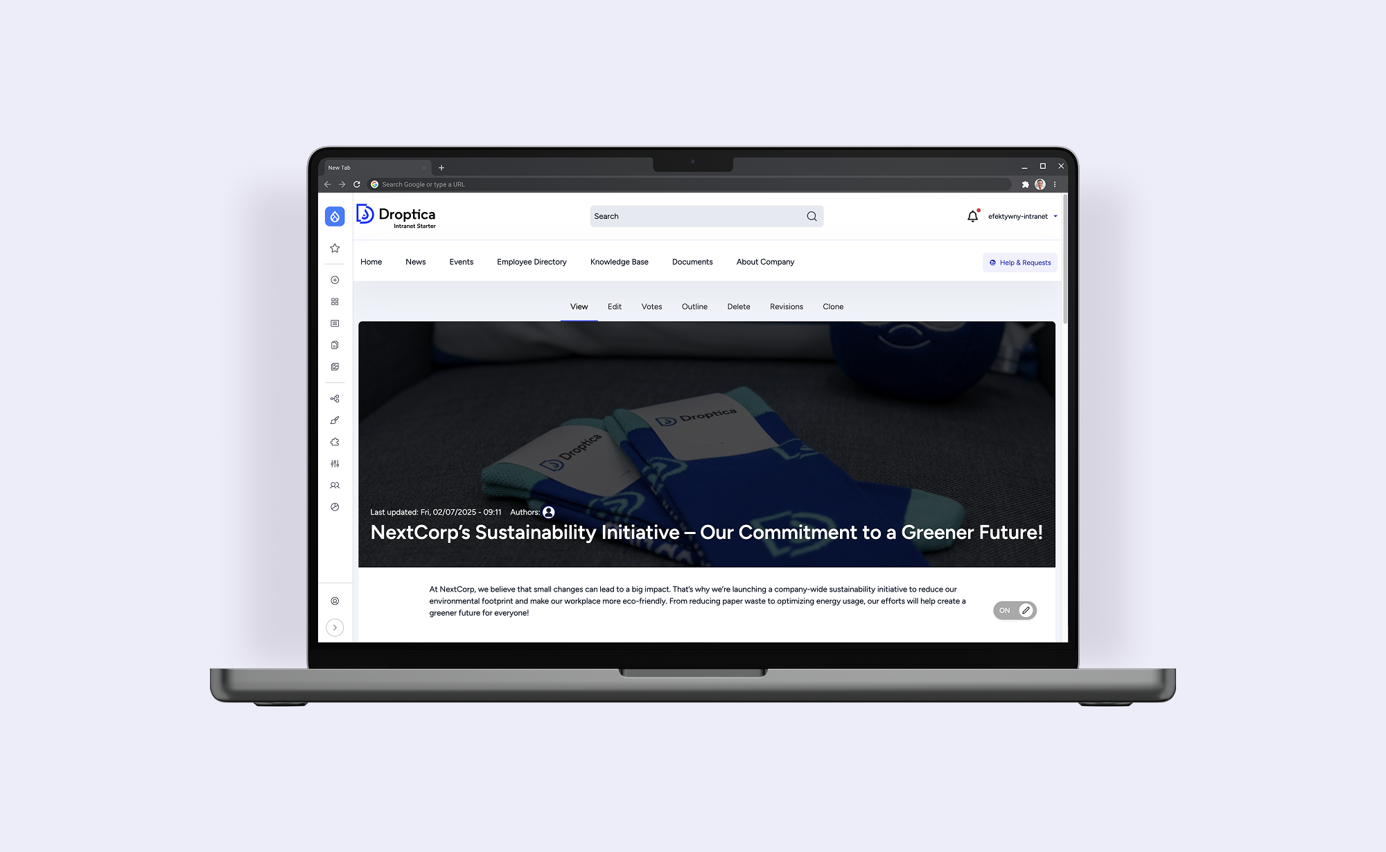 A ready-made intranet from Droptica is a product that can be customized to fit your project budget.
