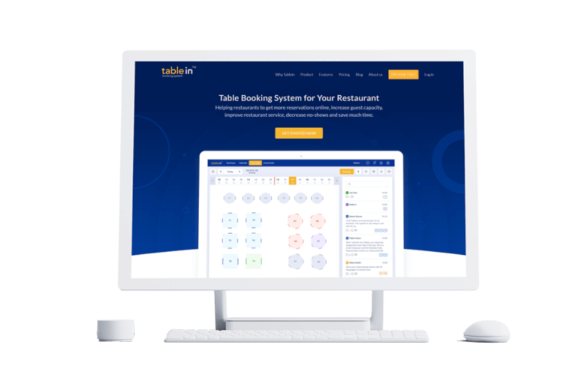 Tablein website preview