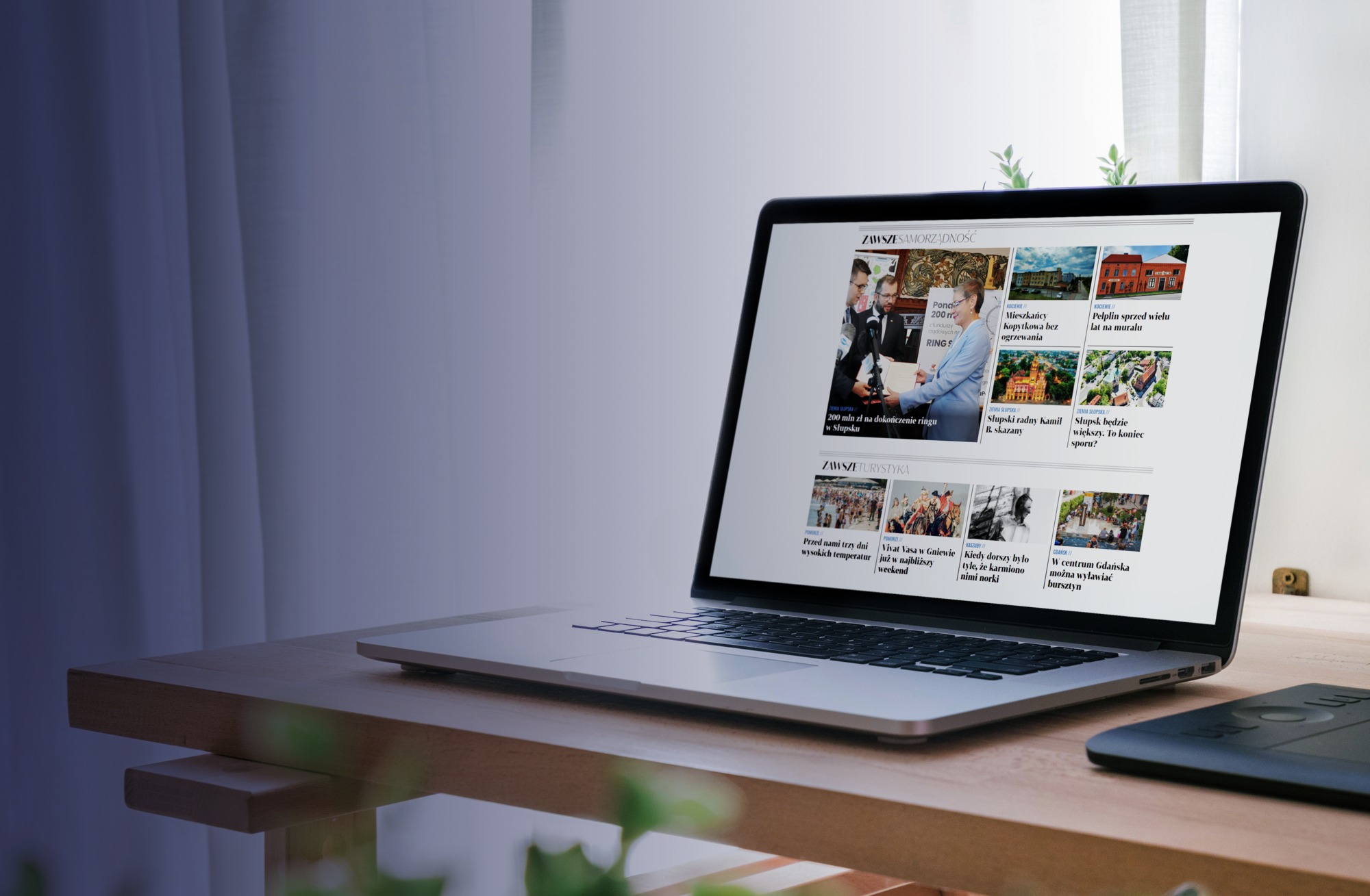 Categories on the Zawsze Pomorze news website were done with the custom publishing CMS